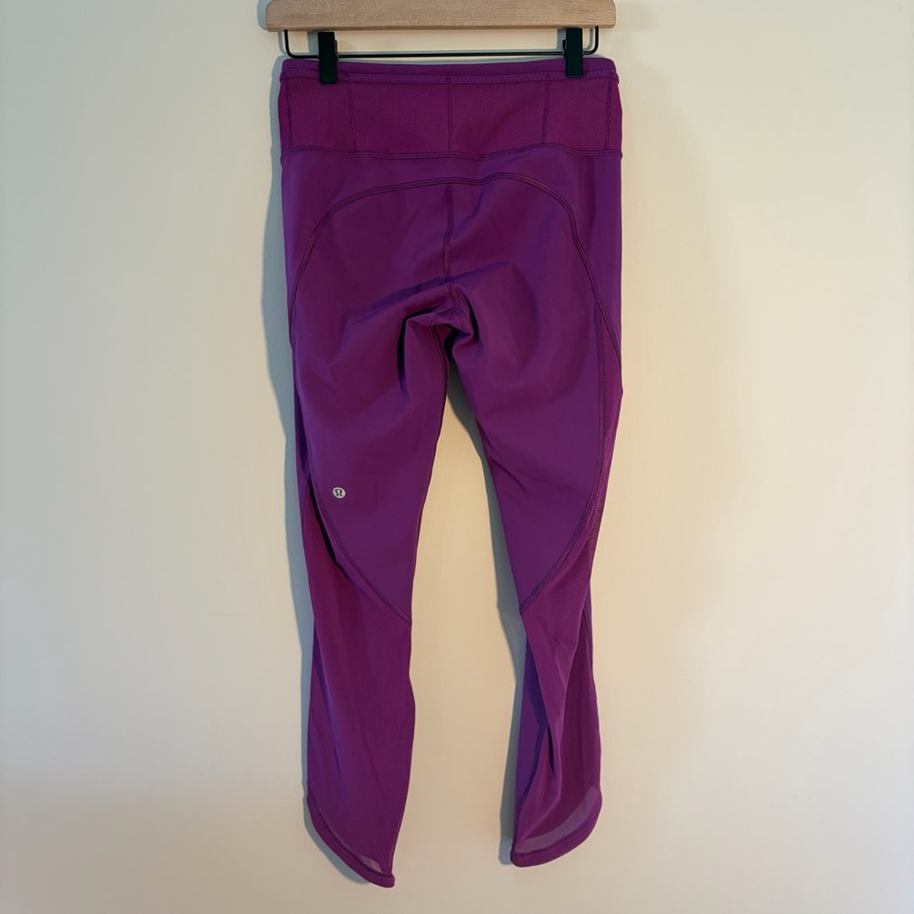 Lululemon Purple High Rise Luxtreme Mesh Crop Leggings Women's 8